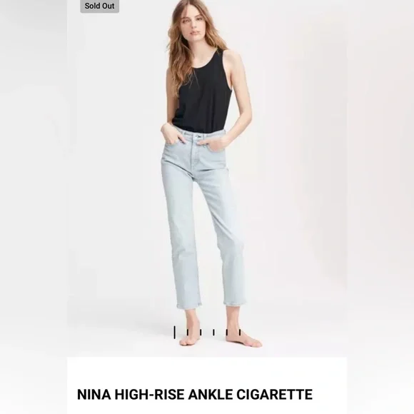 Rag and Bone. Nina high rise ankle cigarette. Button-fly 100% cotton Sz30, Tulip - Picture 11 of 16
